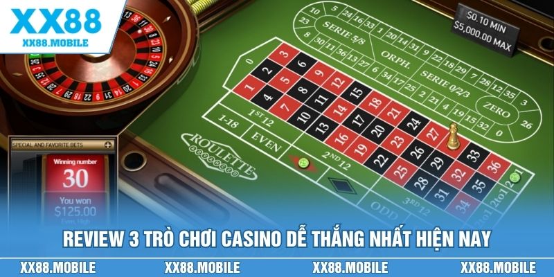 Review 3 trò chơi Casino dễ thắng nhất hiện nay